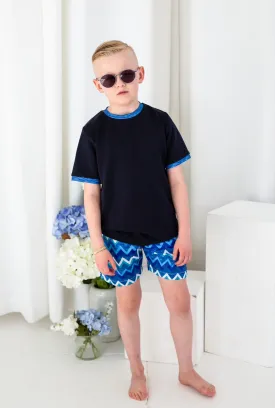 Boys Zig Zag Print Swimshorts