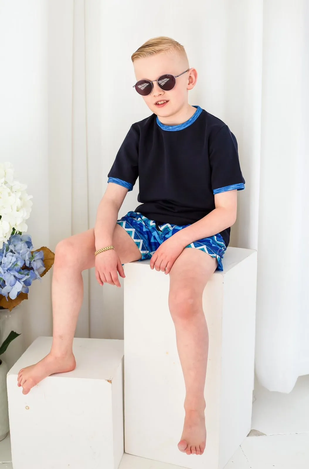 Boys Zig Zag Print Swimshorts