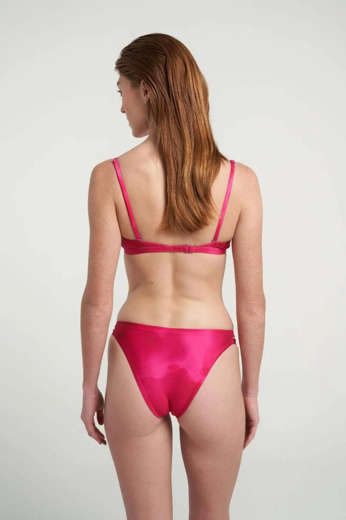 Bralet Bikini with top Split bottom Set in Magenta