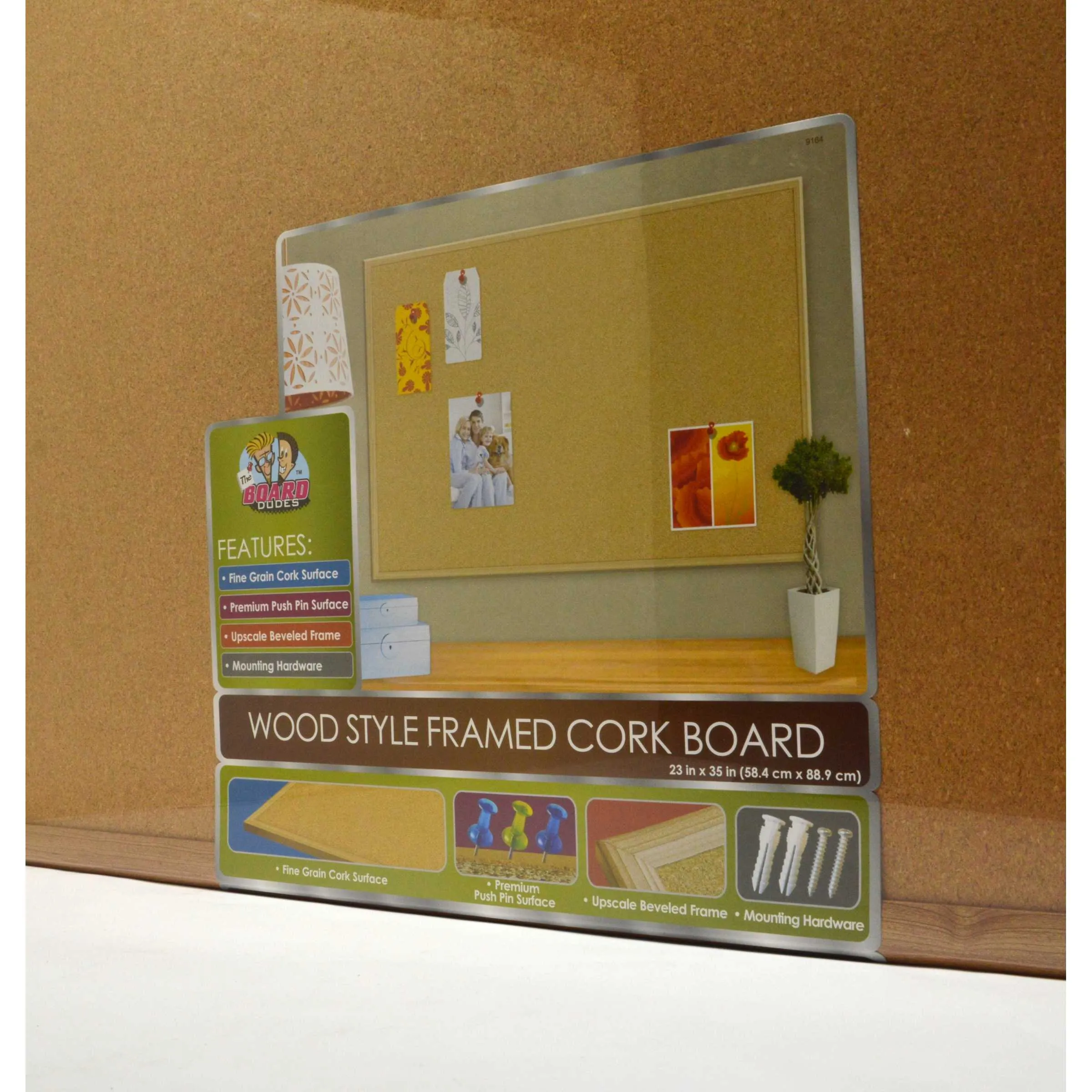 Brand New! 23"x35" WOOD FRAMED CORK by THE BOARD DUDES Sealed MEGA BRANDS c.2011