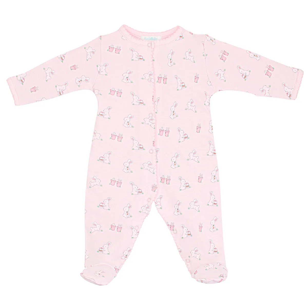 Bunnies in the Garden Printed footie | Baby Girl