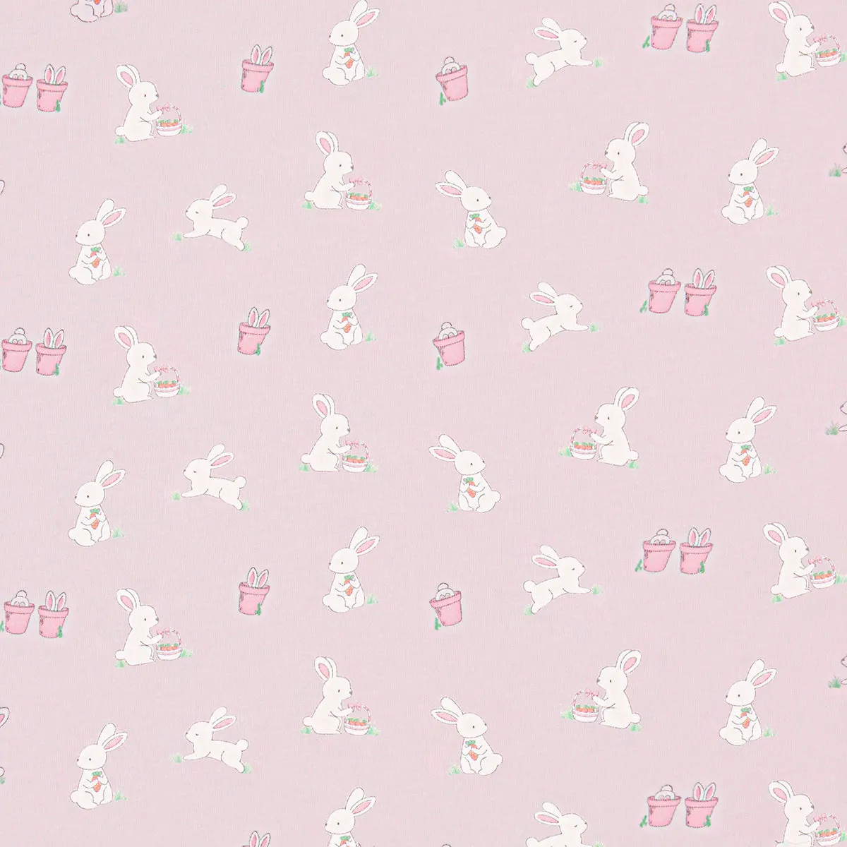 Bunnies in the Garden Printed footie | Baby Girl