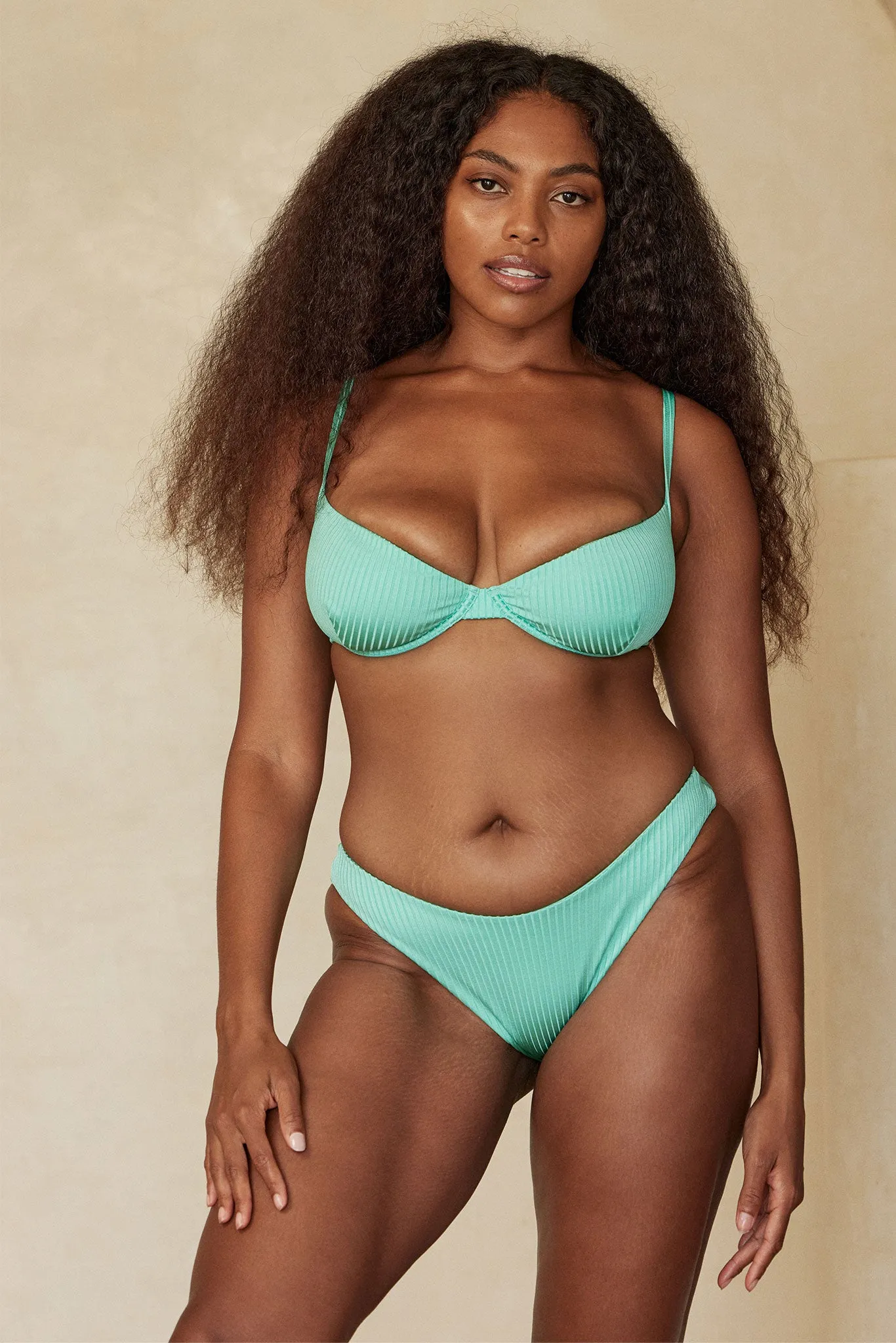 Byron Bottom - Turquoise Wide Rib