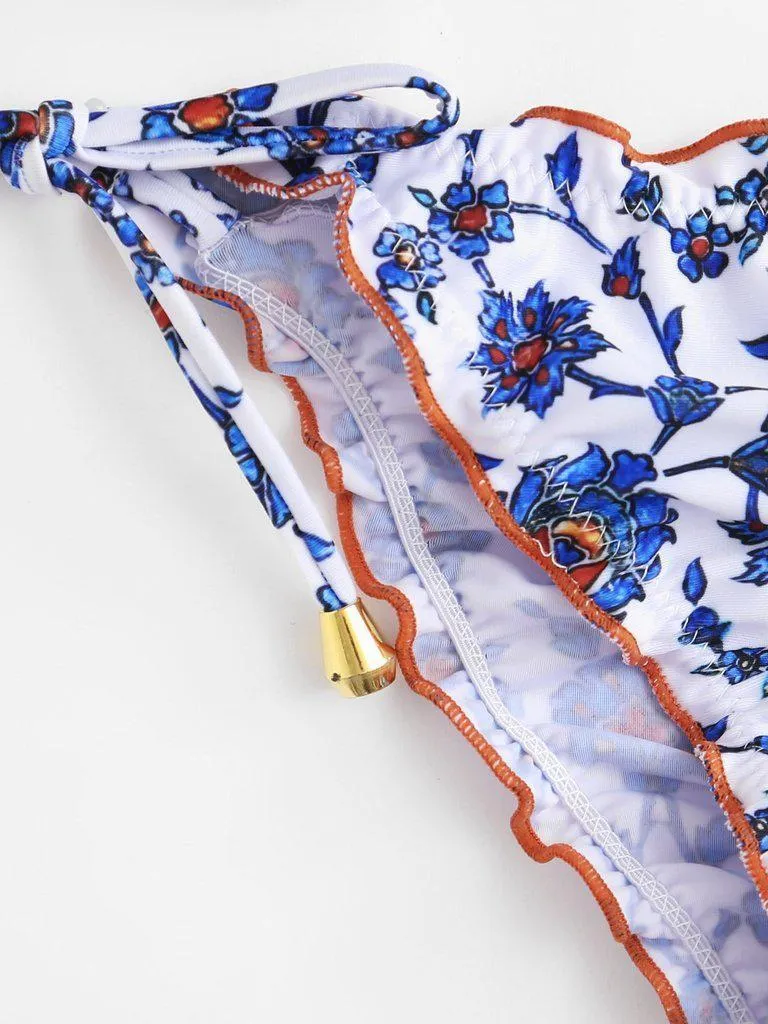 Calico Print Lettuce Bikini Set