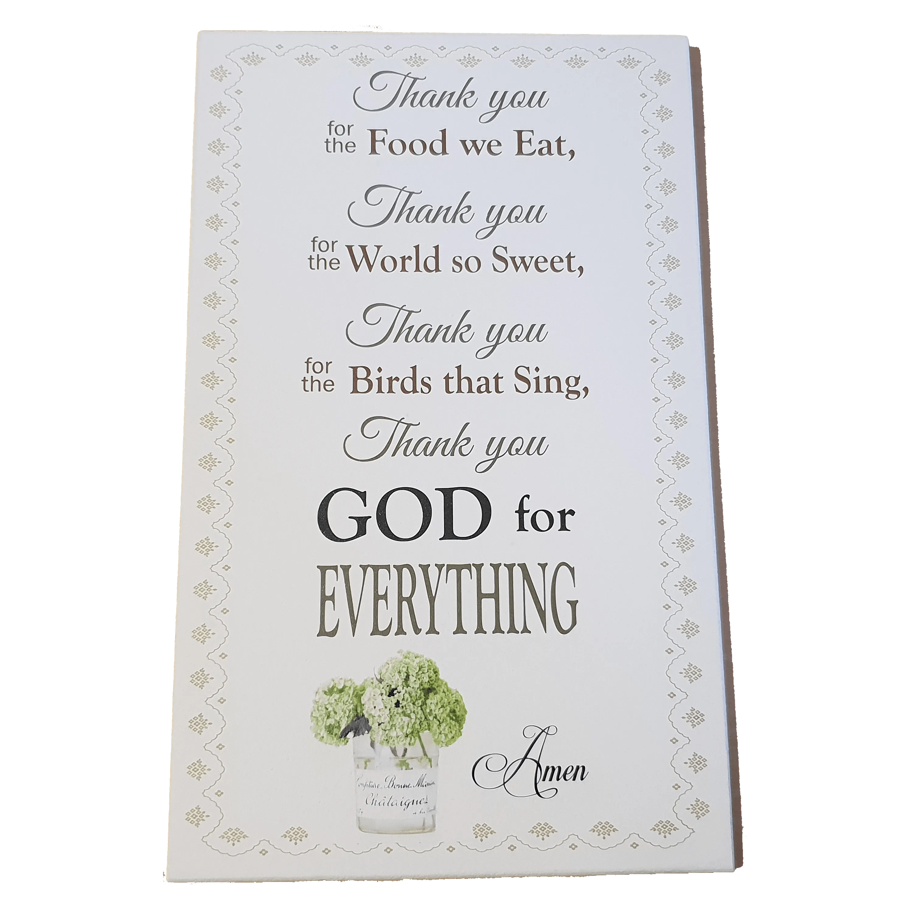 C&F Wooden Thank You For The Food (Grace) Quote Plaque