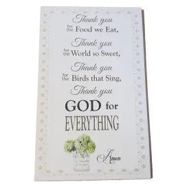 C&F Wooden Thank You For The Food (Grace) Quote Plaque