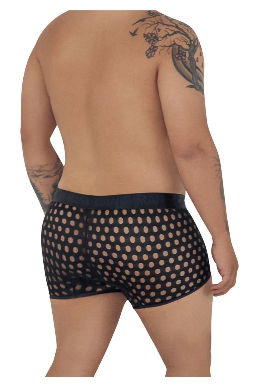 CandyMan 99511X Polka Mesh Trunks Color Black