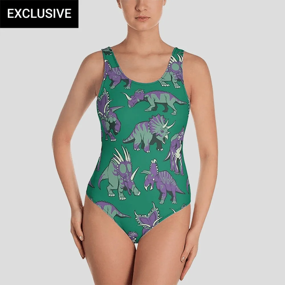 Ceratopsids One-Piece Swimsuit (POD)