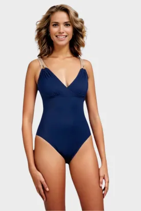 Charlie Surplice Underwire One Piece in Navy