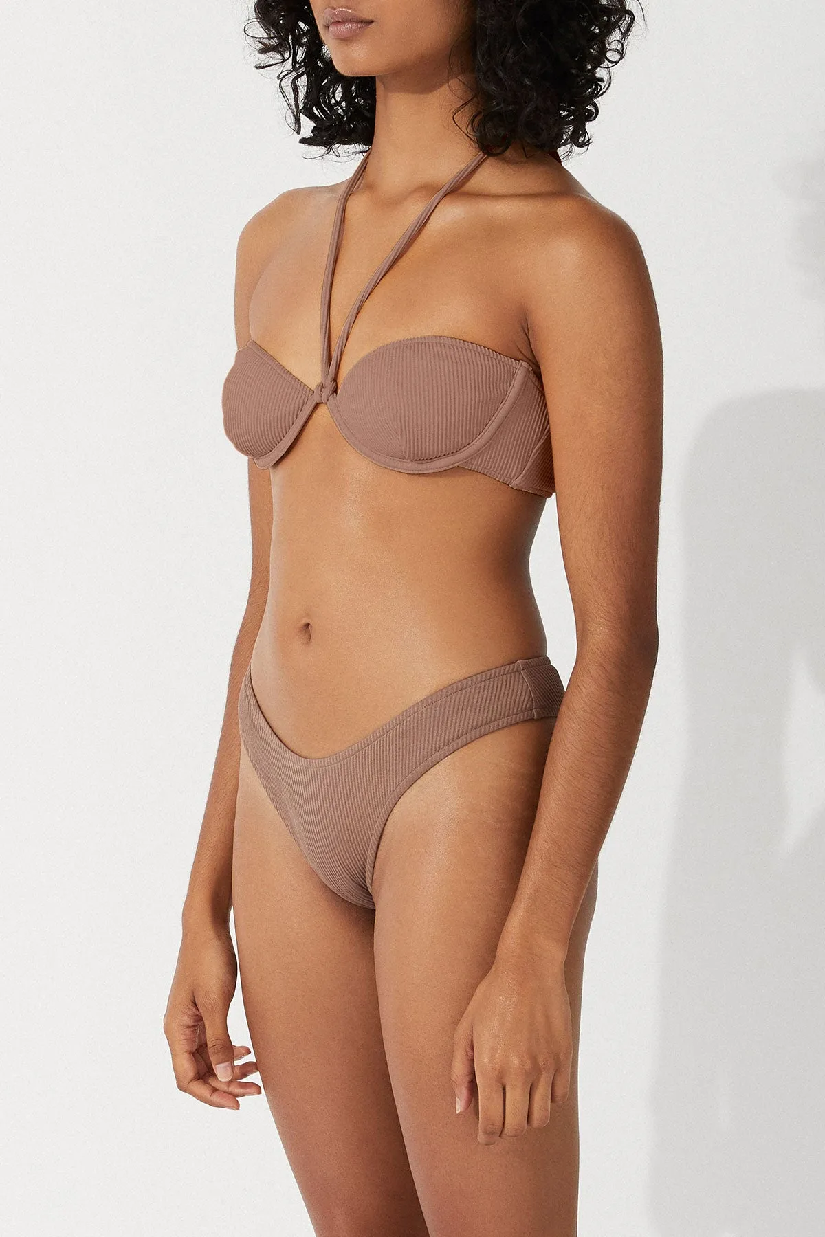 Chocolate Rib Balconette Bra Cup