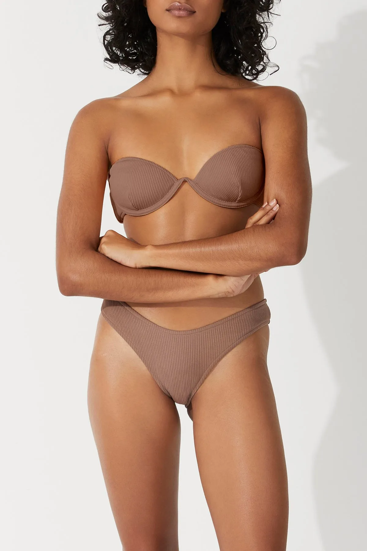 Chocolate Rib Balconette Bra Cup