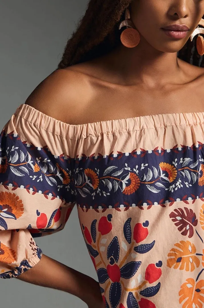 Citrus Print One Shoulder Dress