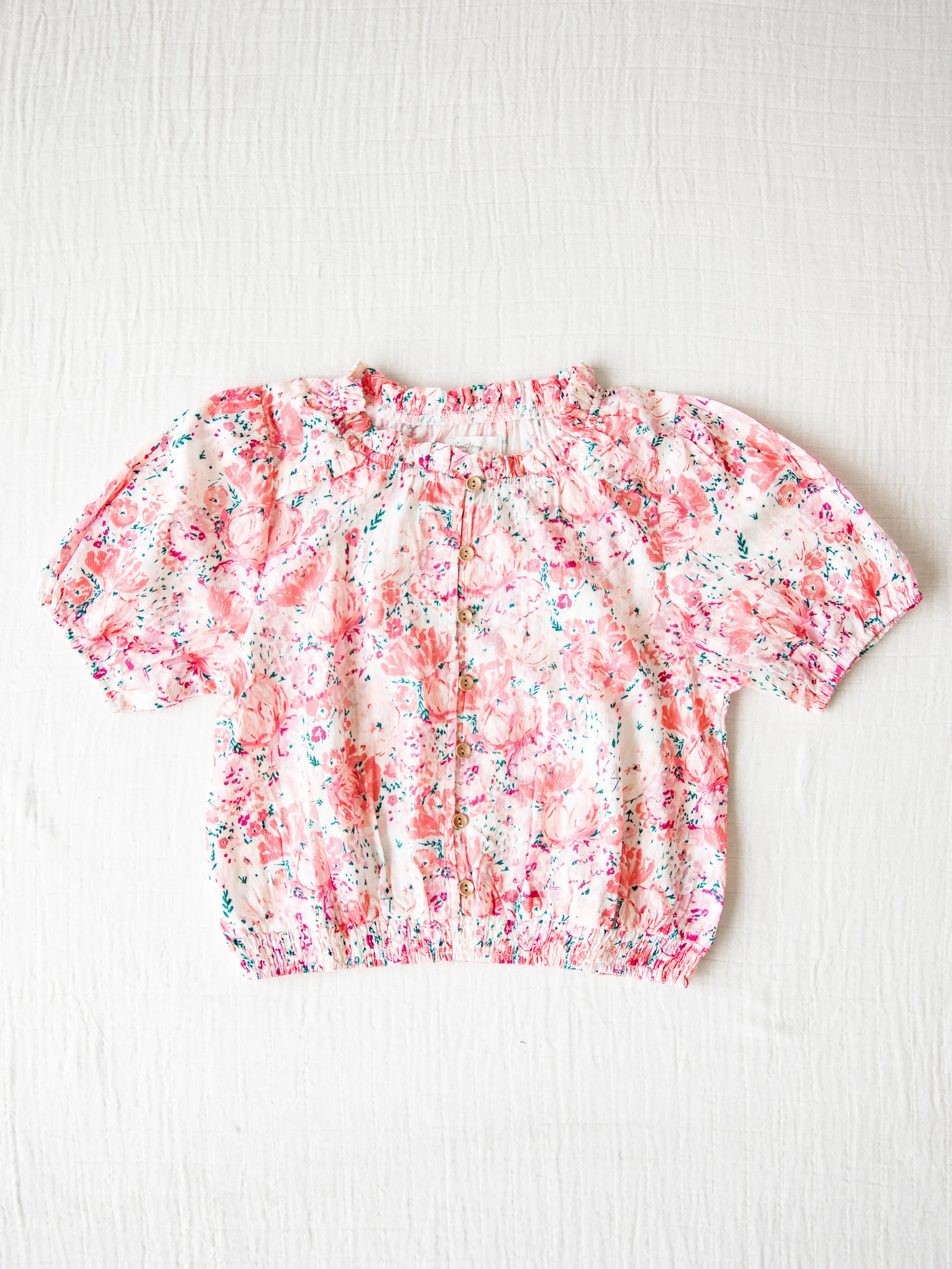 Classic Button Top - Starburst Pink