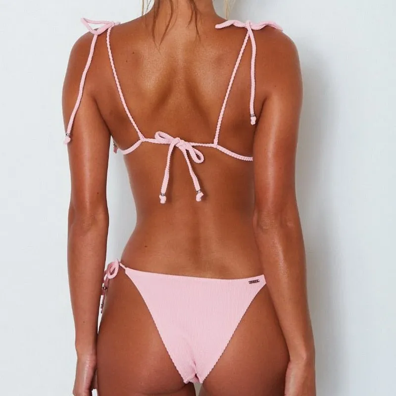 Colorful String Bandage Bikini