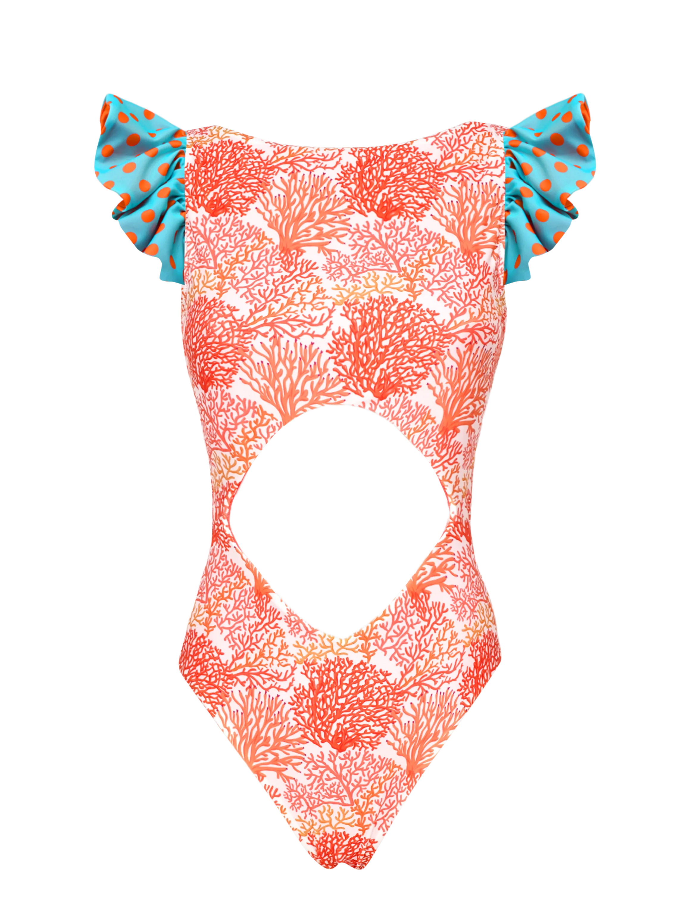 Coral One Piece   Reversible Ruffles