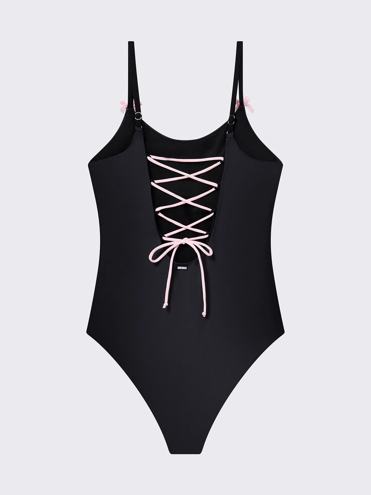 Corsage Cuteness Lace-Up Swimsuit