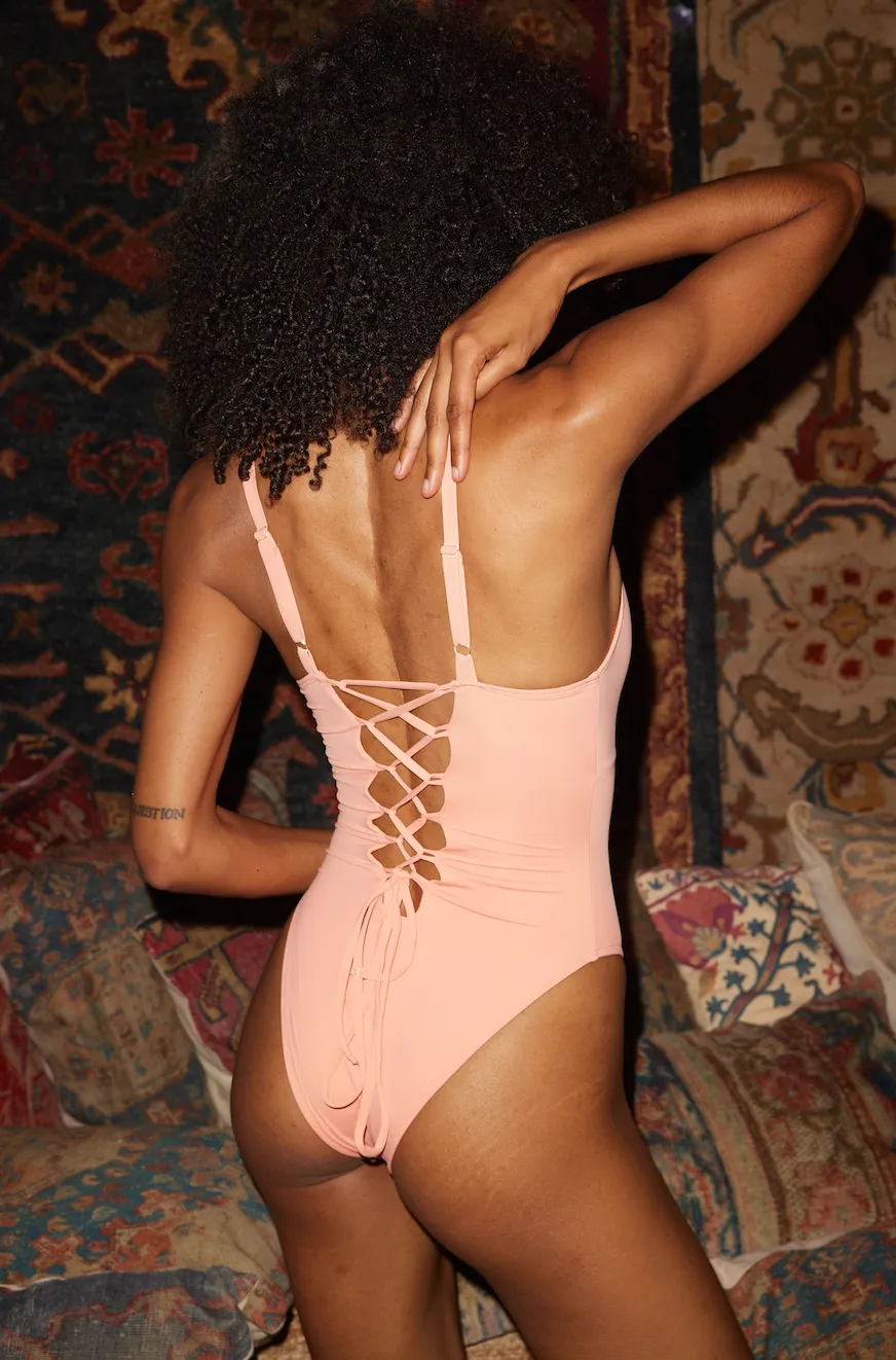 Crisscross One Piece (Peach)