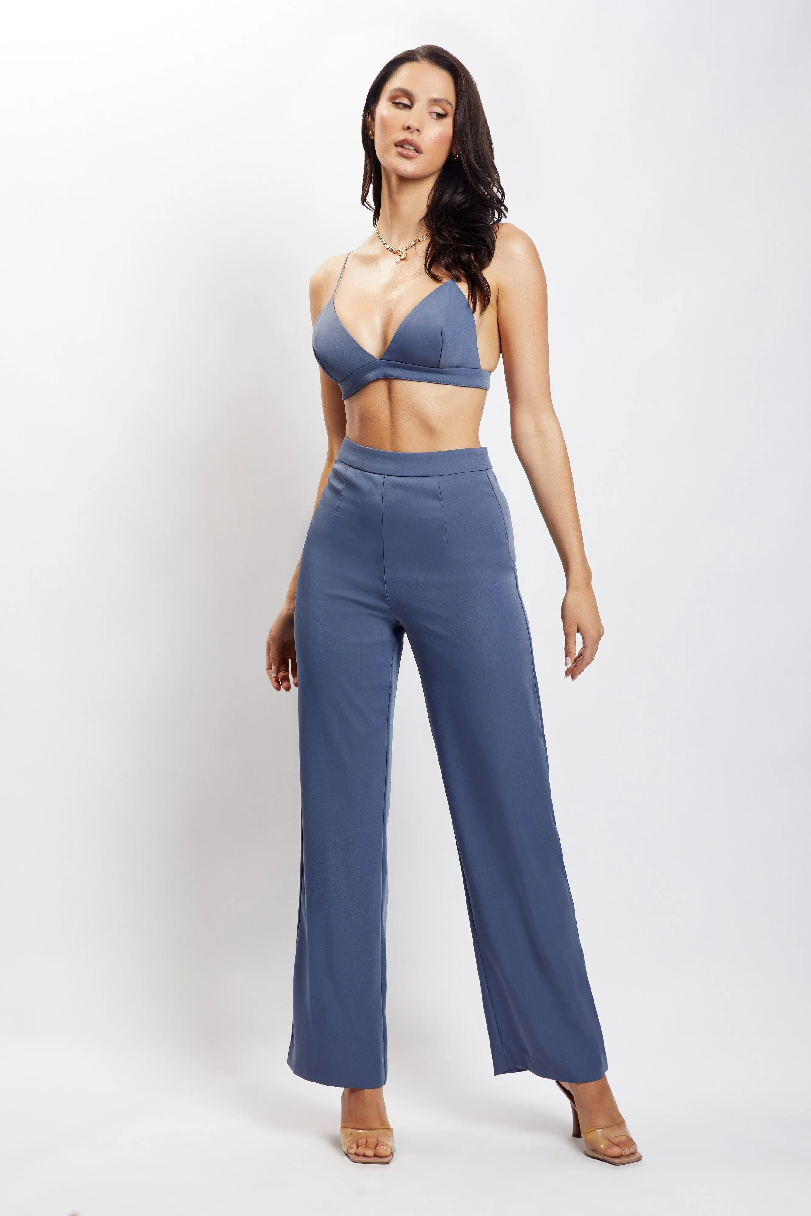 Cynthia Triangle Bralette - Steel Blue