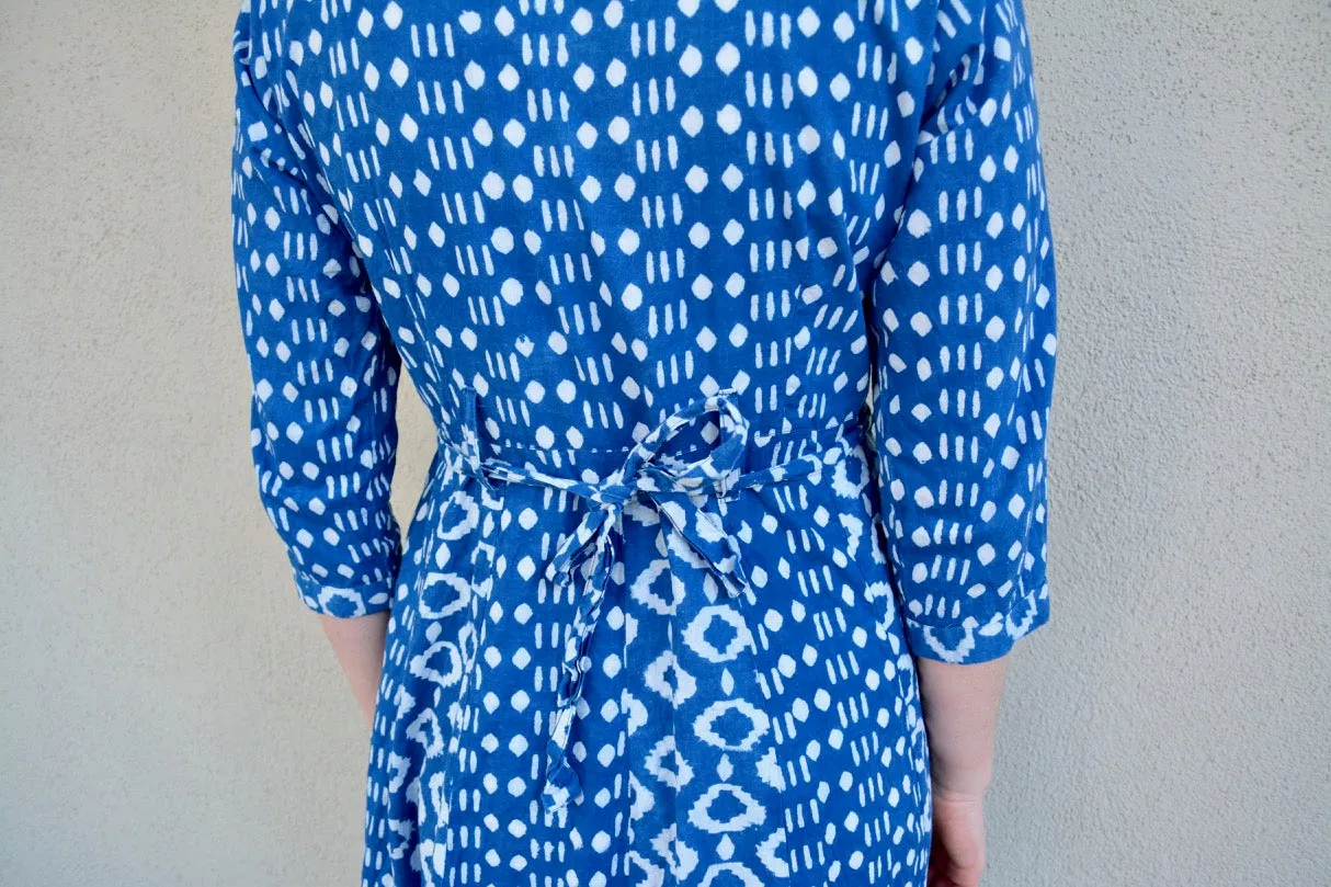 Dabu Printed Indigo Dress