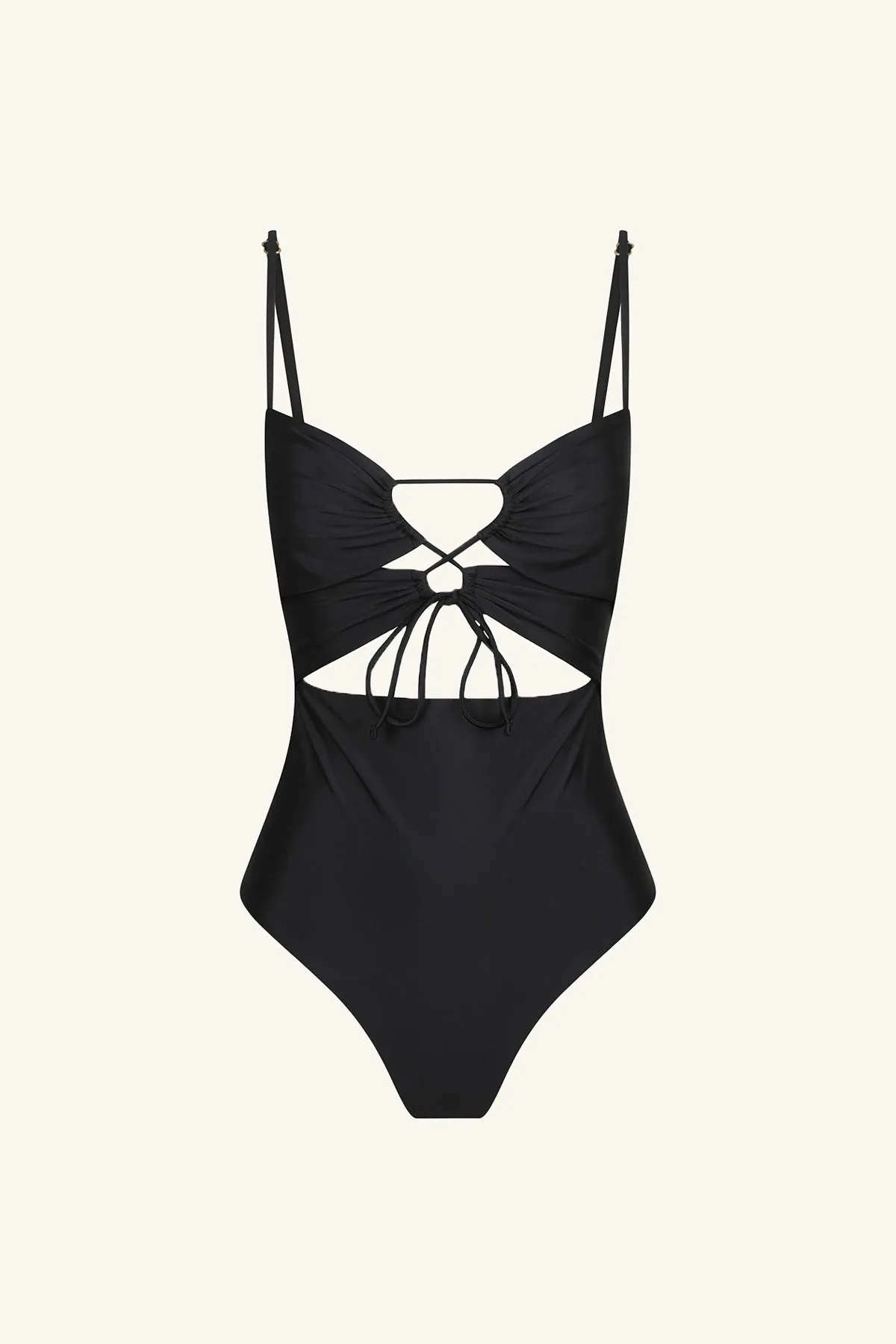 DAIQUIRI LACE FRONT ONE PIECE - BLACK