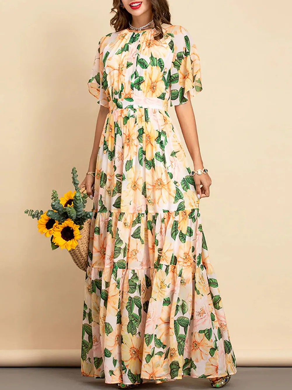 DICKA Floral Maxi Dress