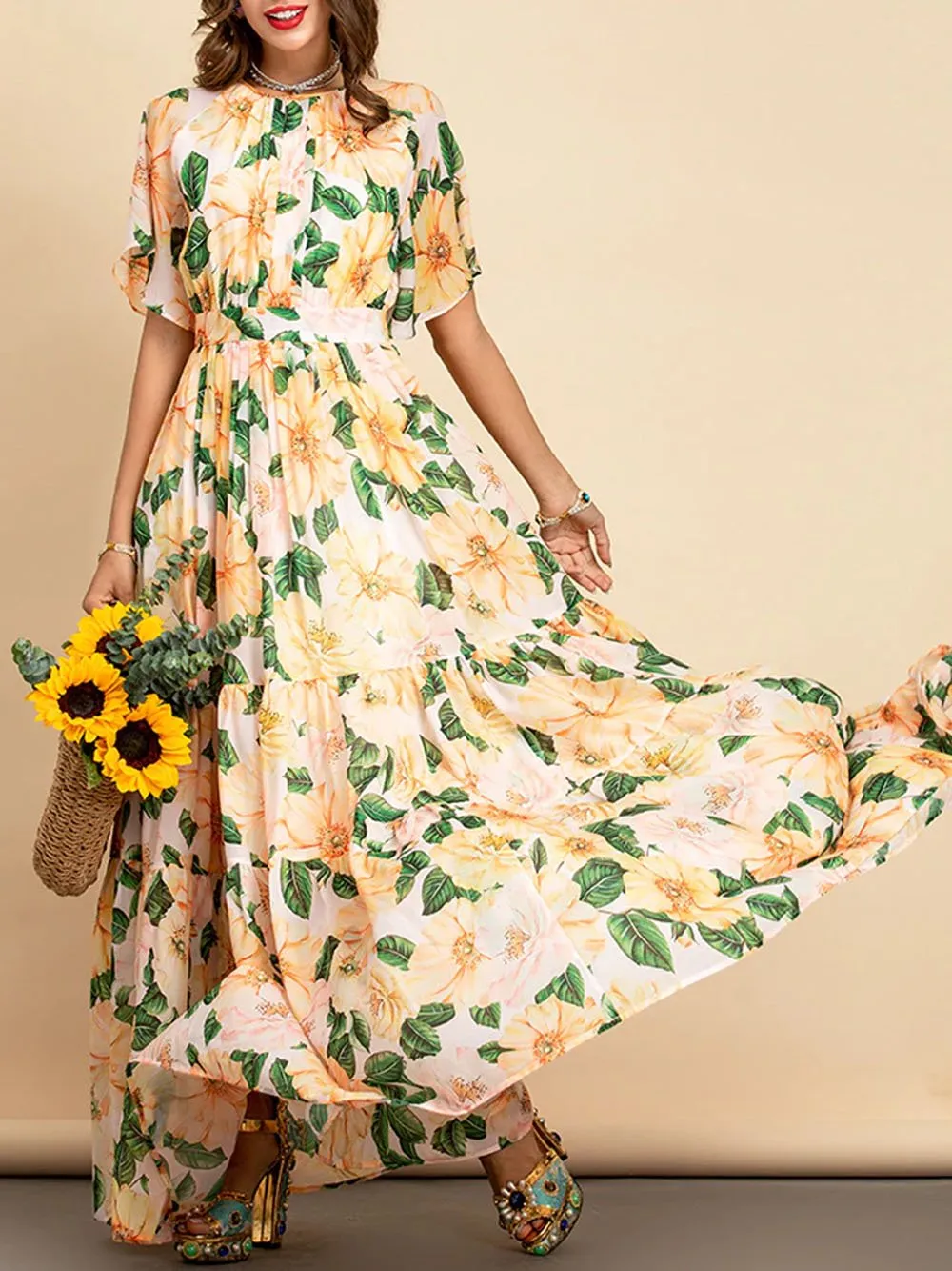 DICKA Floral Maxi Dress