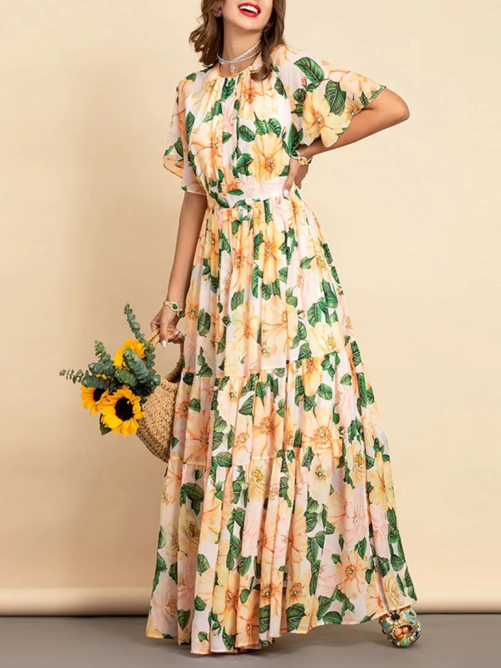 DICKA Floral Maxi Dress