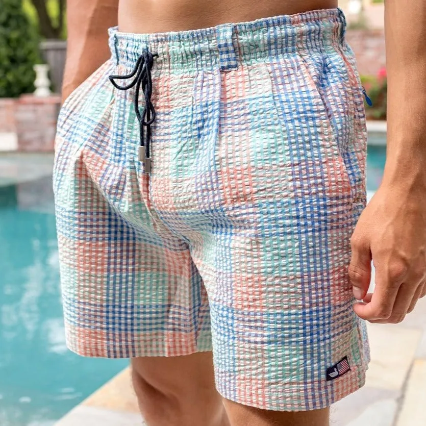 Dockside Swim Trunk - Seersucker Gingham