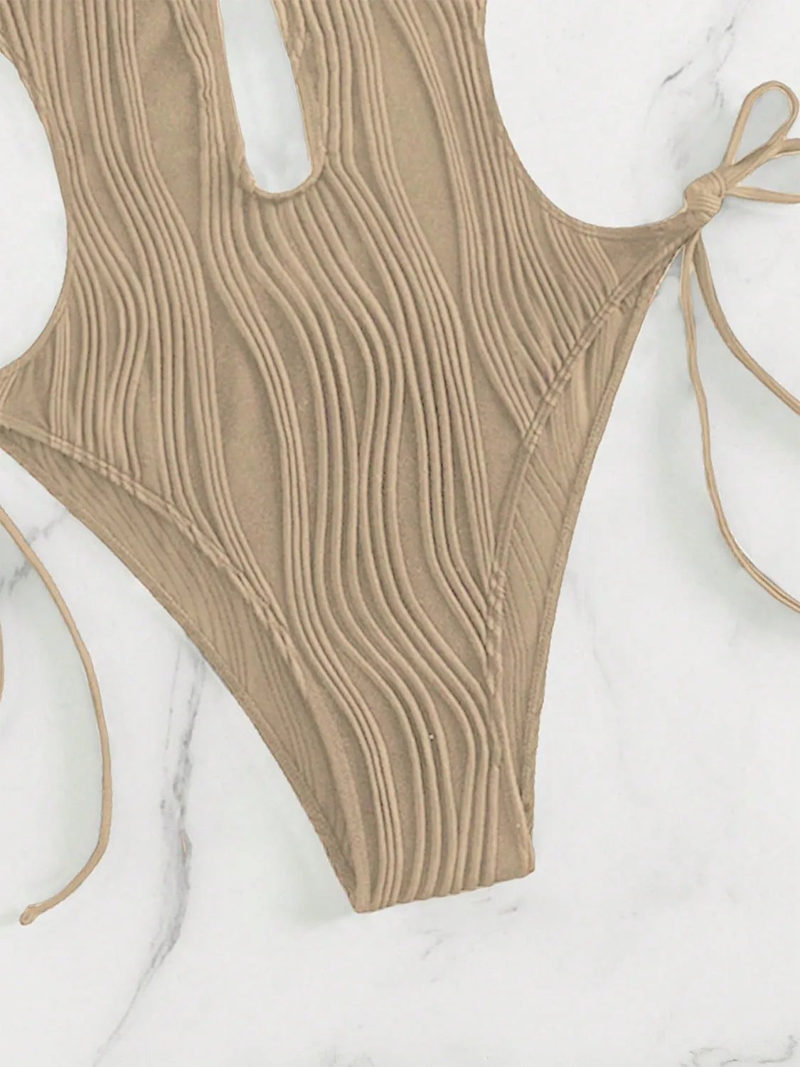 Explore More  Collection - Textured Cutout Tied One-Piece Swimwear