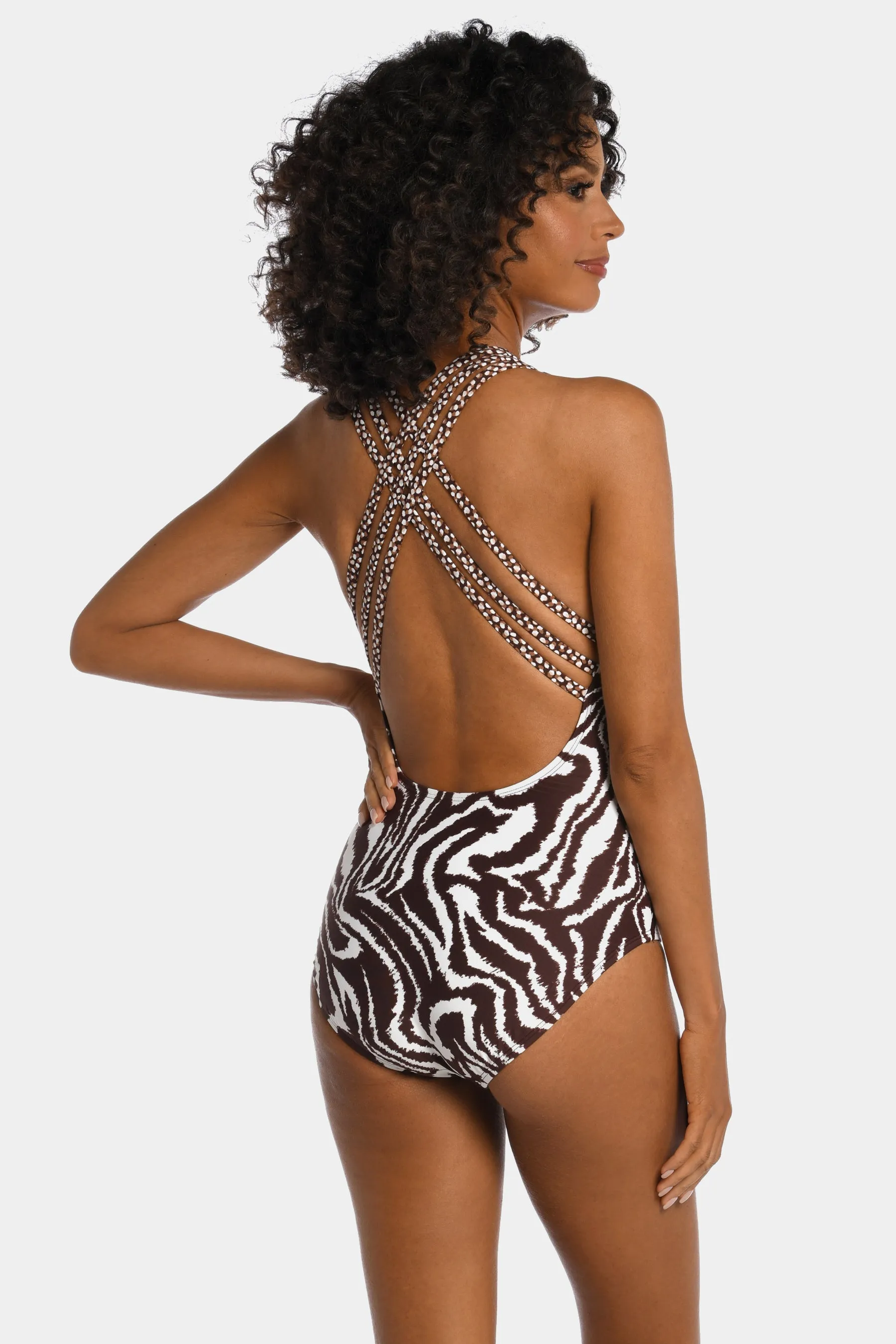 Fierce Cross Back One Piece Swimsuit