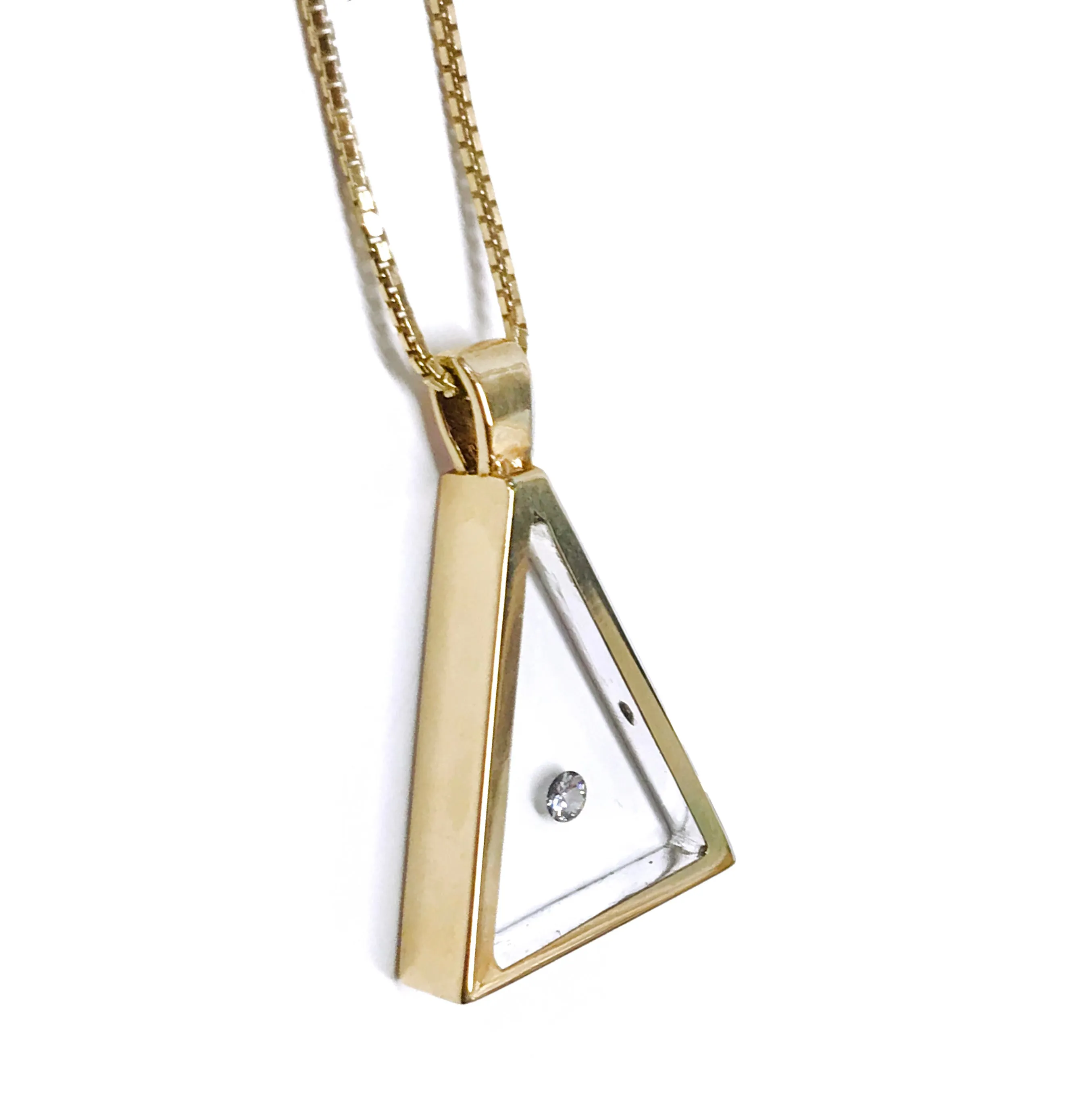 Floating Diamond Triangle Pendant