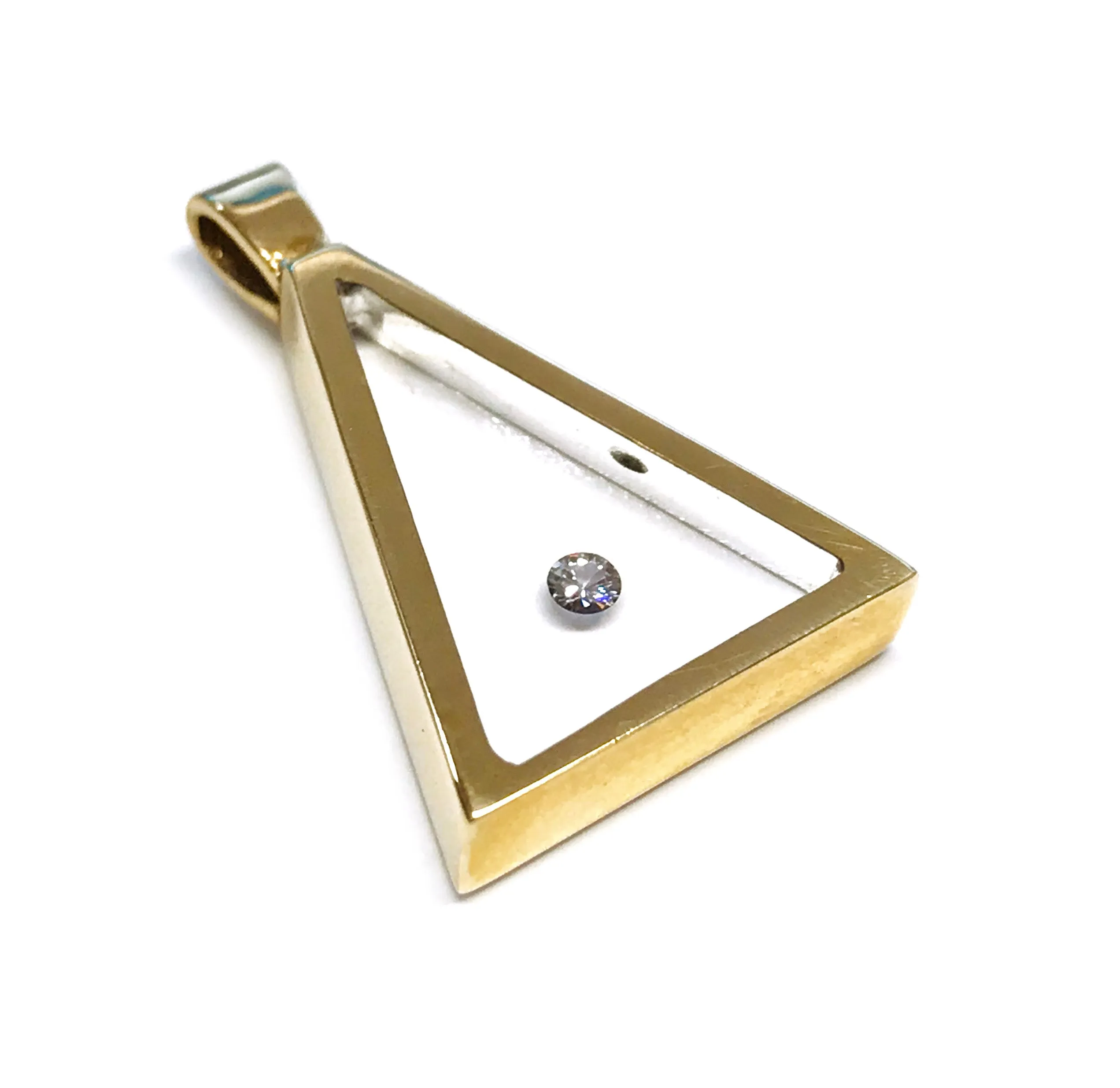 Floating Diamond Triangle Pendant