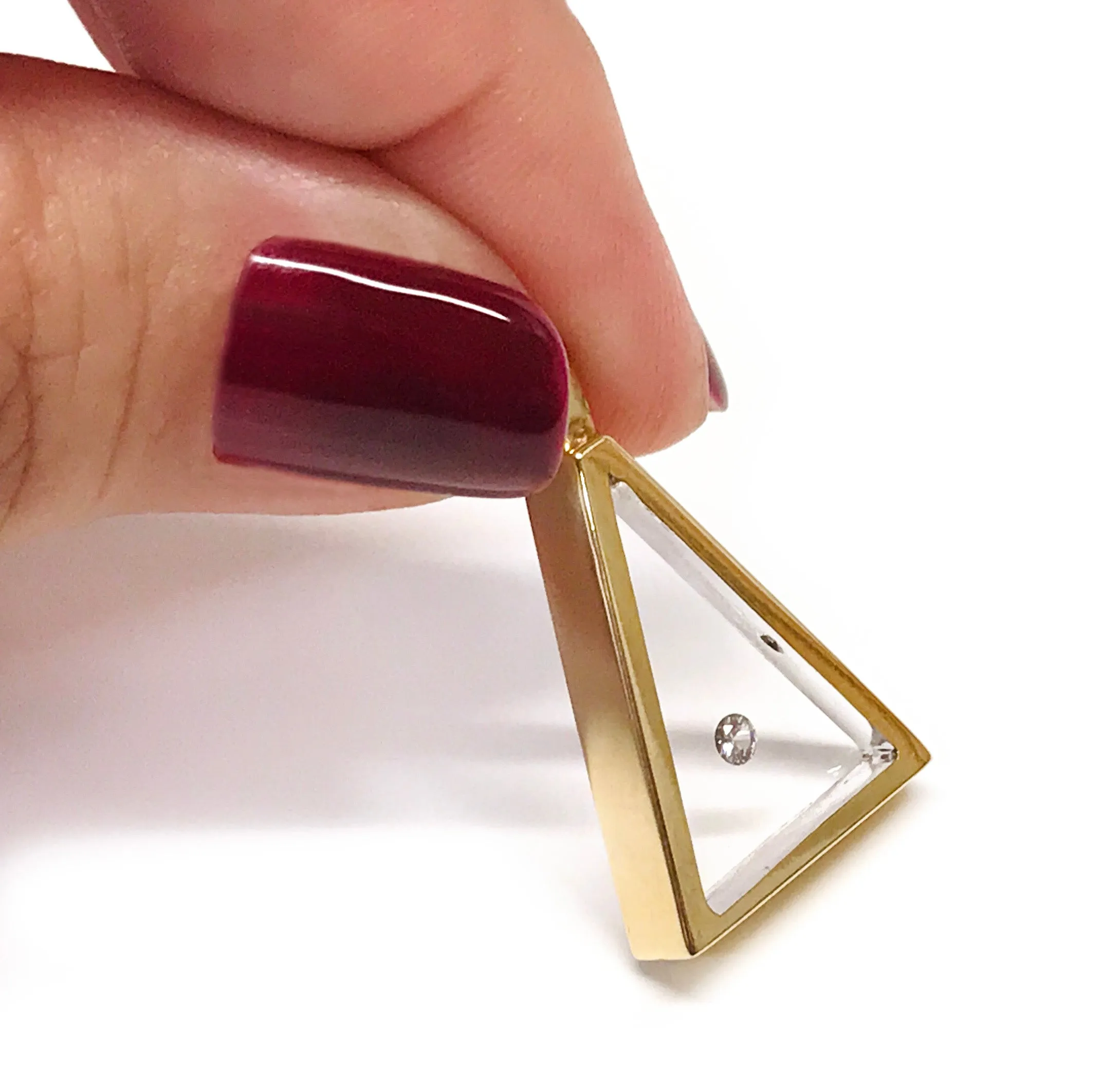 Floating Diamond Triangle Pendant