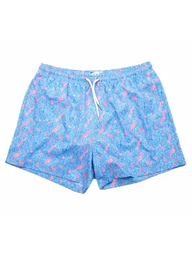 Floral Print Cropped Swim Trunks