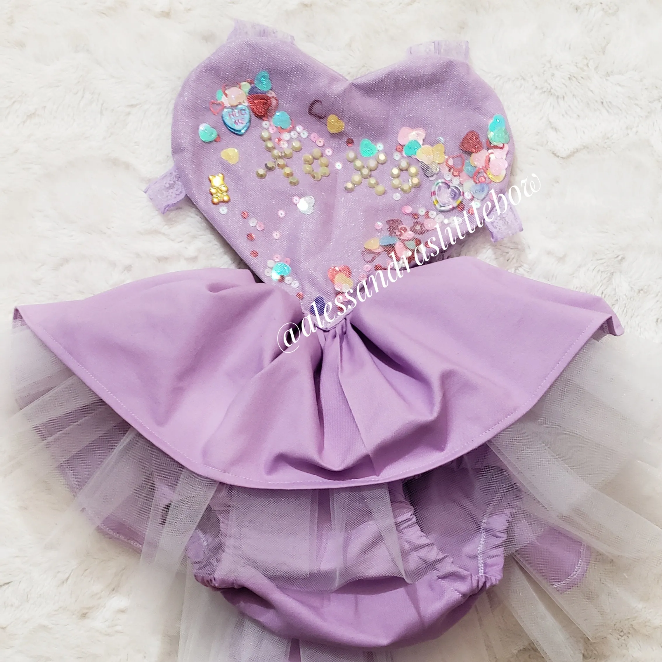 Funfetti Love Romper in Lavender