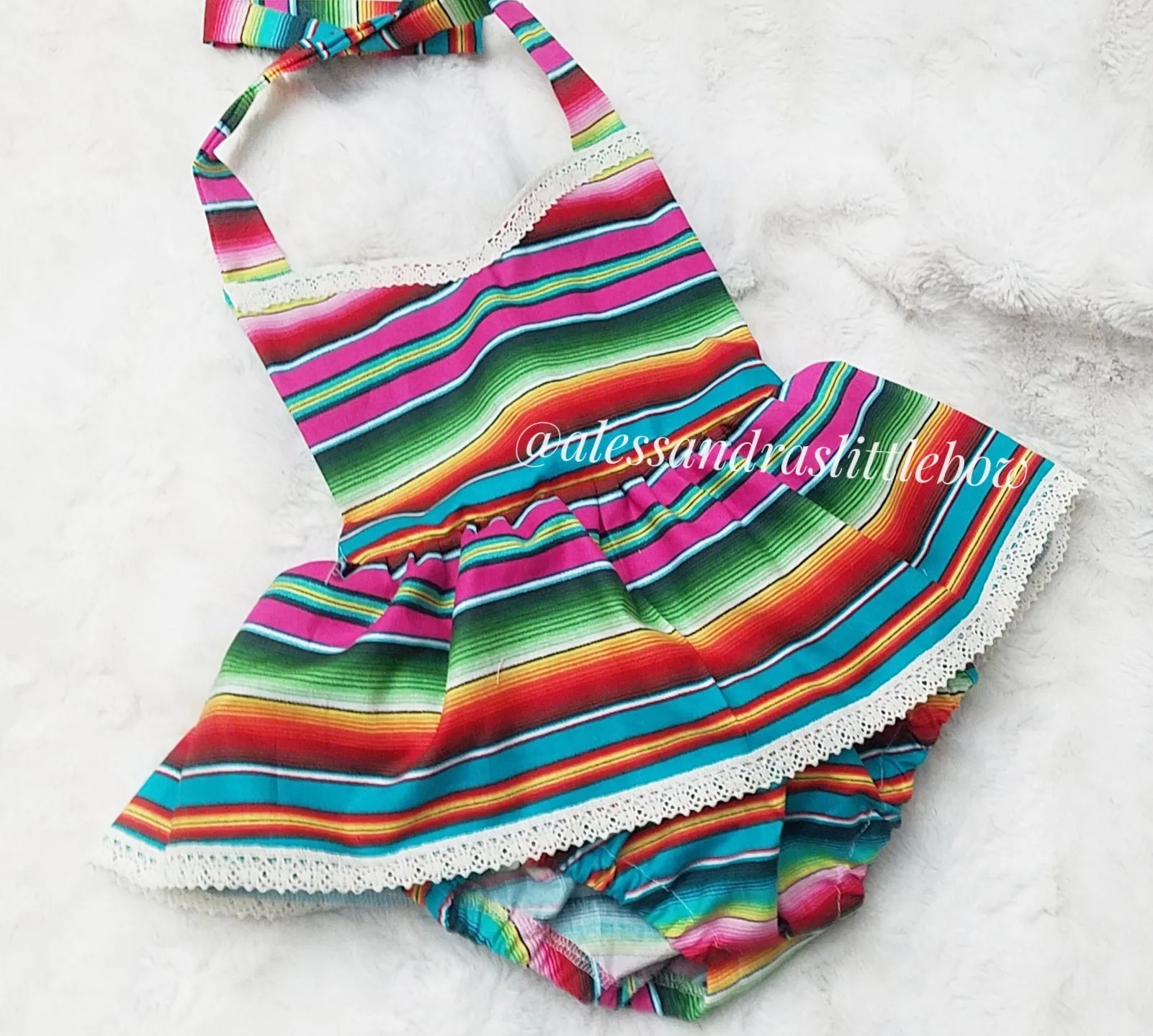 Fuschia Serape Fiesta Romper