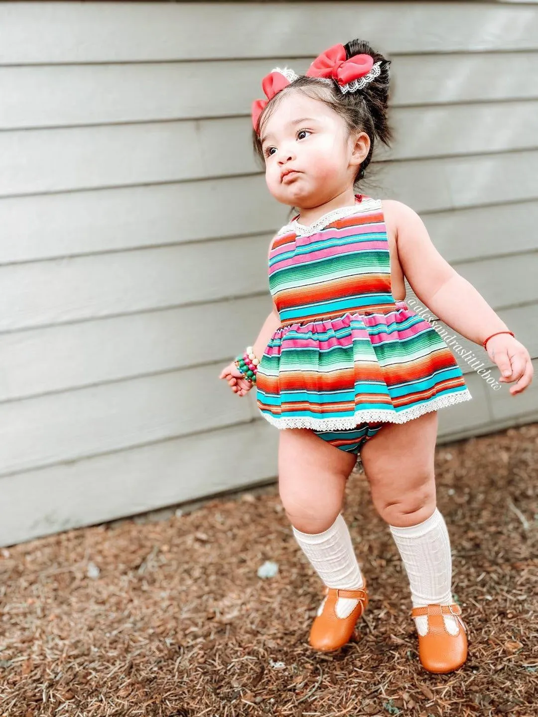 Fuschia Serape Fiesta Romper