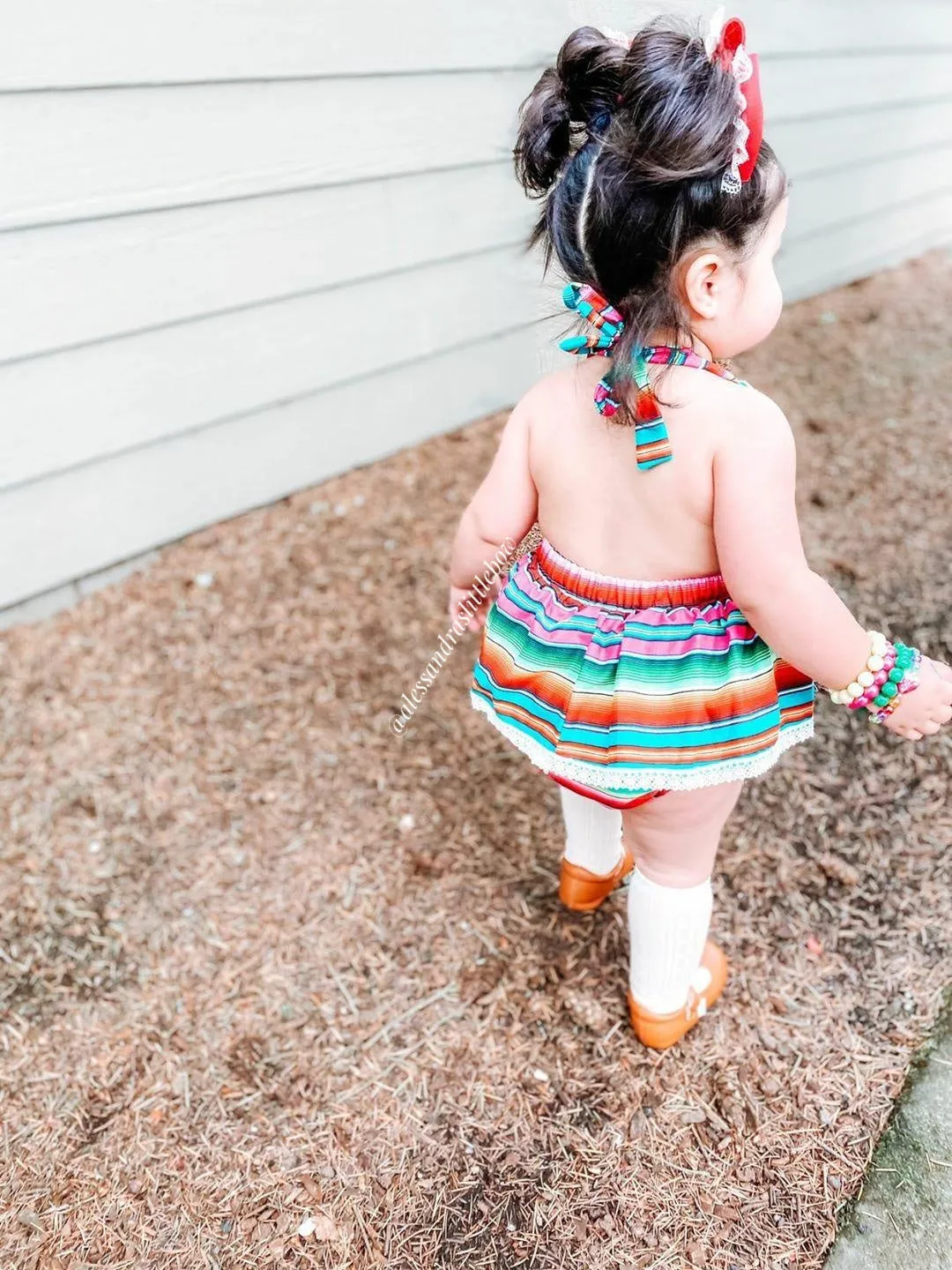 Fuschia Serape Fiesta Romper