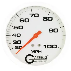 GAFFRIG PART #18001 4 3/4 INCH 100 MPH LIQUID FILLED SPEEDOMETER GAUGE WHITE