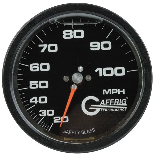 GAFFRIG PART #4100 4 INCH 80 MPH LIQUID FILLED SPEEDOMETER GAUGE HEAD ONLY BLACK