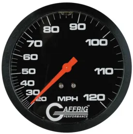 GAFFRIG PART #4304 3 3/4 INCH 120 MPH LIQUID FILLED BLACK SPEEDOMETER GAUGE HEAD ONLY