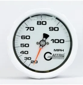 GAFFRIG PART #4602 4 INCH 100 MPH LIQUID FILLED WHITE SPEEDOMETER GAUGE HEAD ONLY