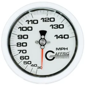 GAFFRIG PART #4606 4 INCH 140 MPH LIQUID FILLED WHITE SPEEDOMETER GAUGE HEAD ONLY