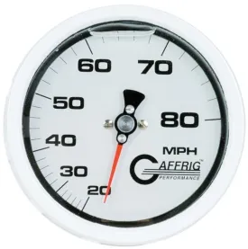 GAFFRIG PART #4620 4 INCH 80 MPH LIQUID FILLED WHITE SPEEDOMETER GAUGE KIT