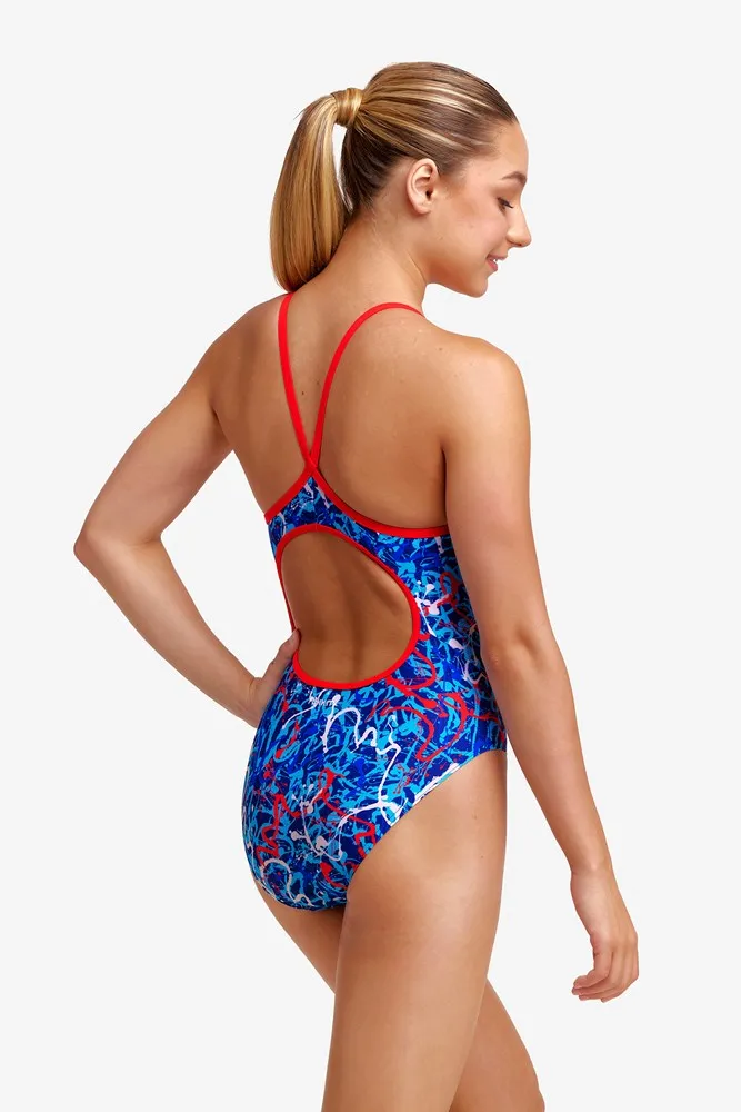 GIRLS DIAMOND BACK ONE PIECE MR SQUIGGLE FUNKITA