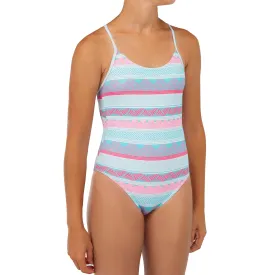 Girls' one-piece surf swimsuit black HILOE 100 Olaian