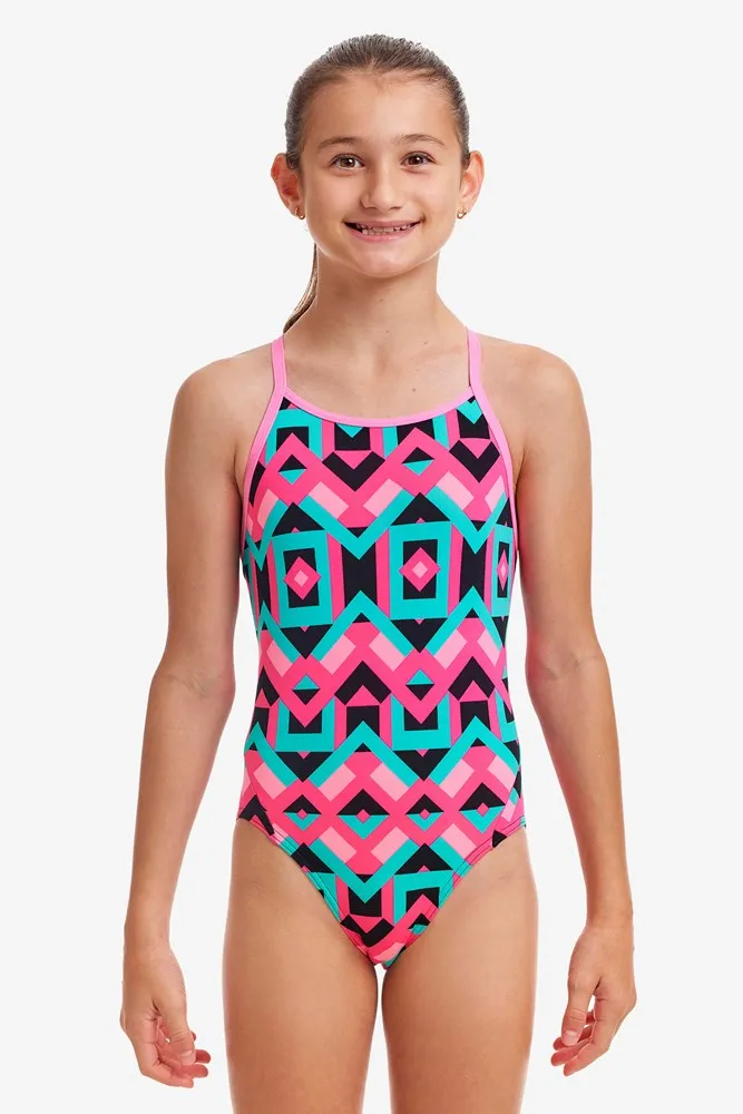 GIRL'S SQUARE STARE DIAMOND BACK ONE PIECE