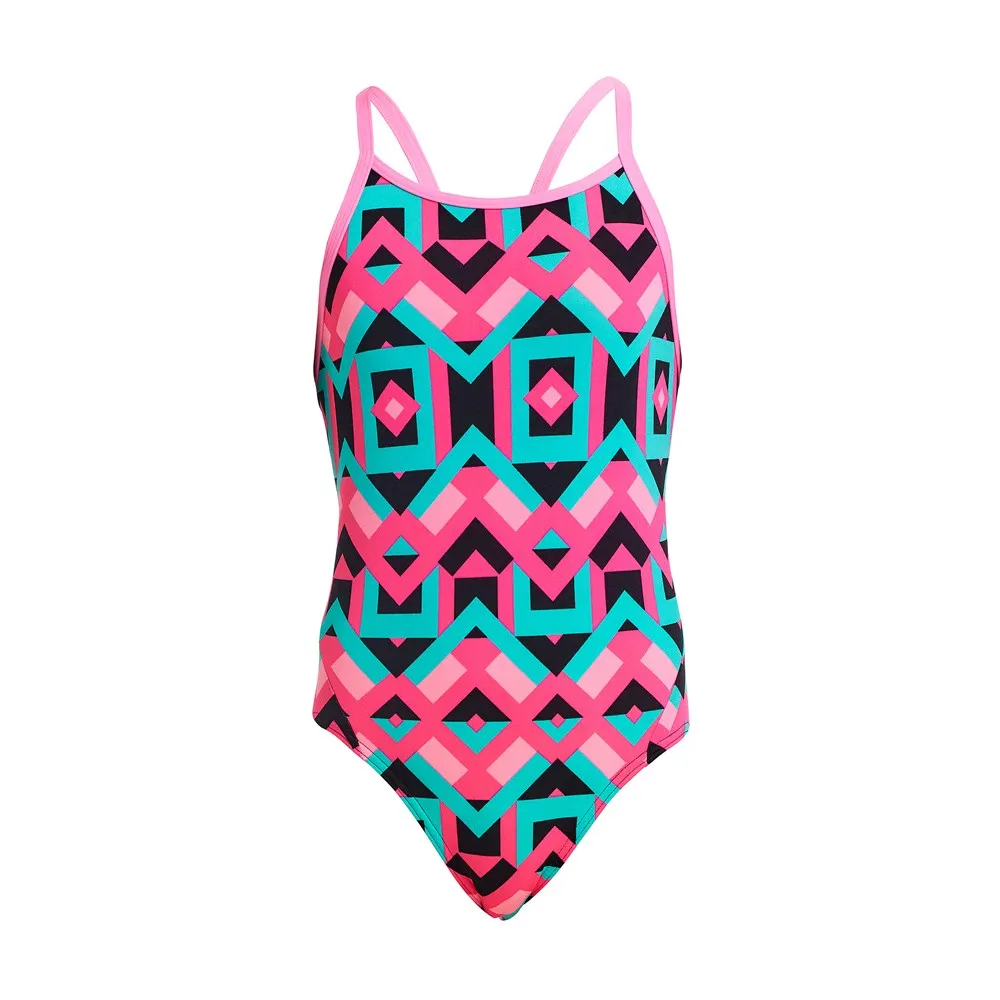 GIRL'S SQUARE STARE DIAMOND BACK ONE PIECE