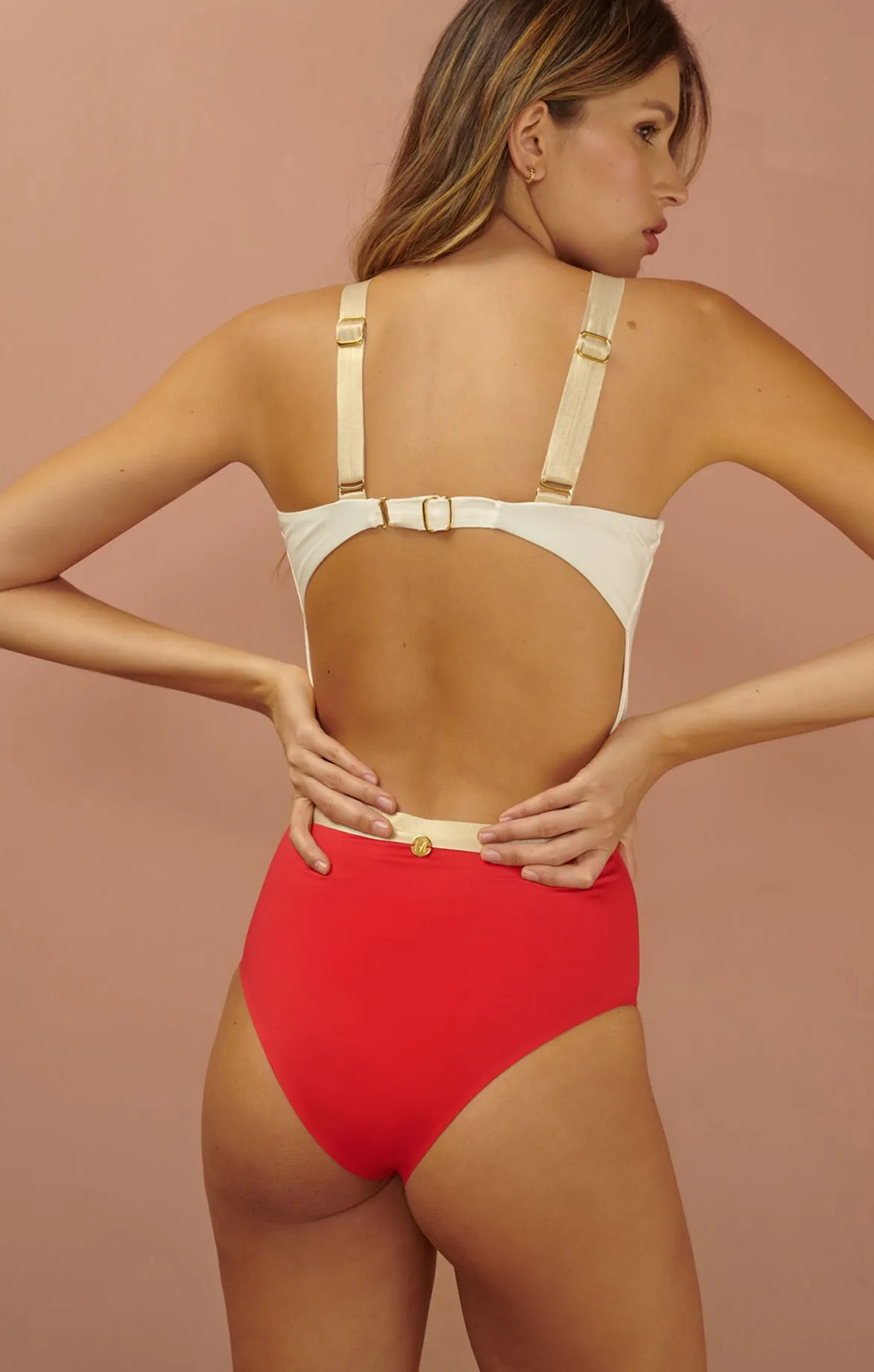 Gold Detailing One Piece Swimsuit