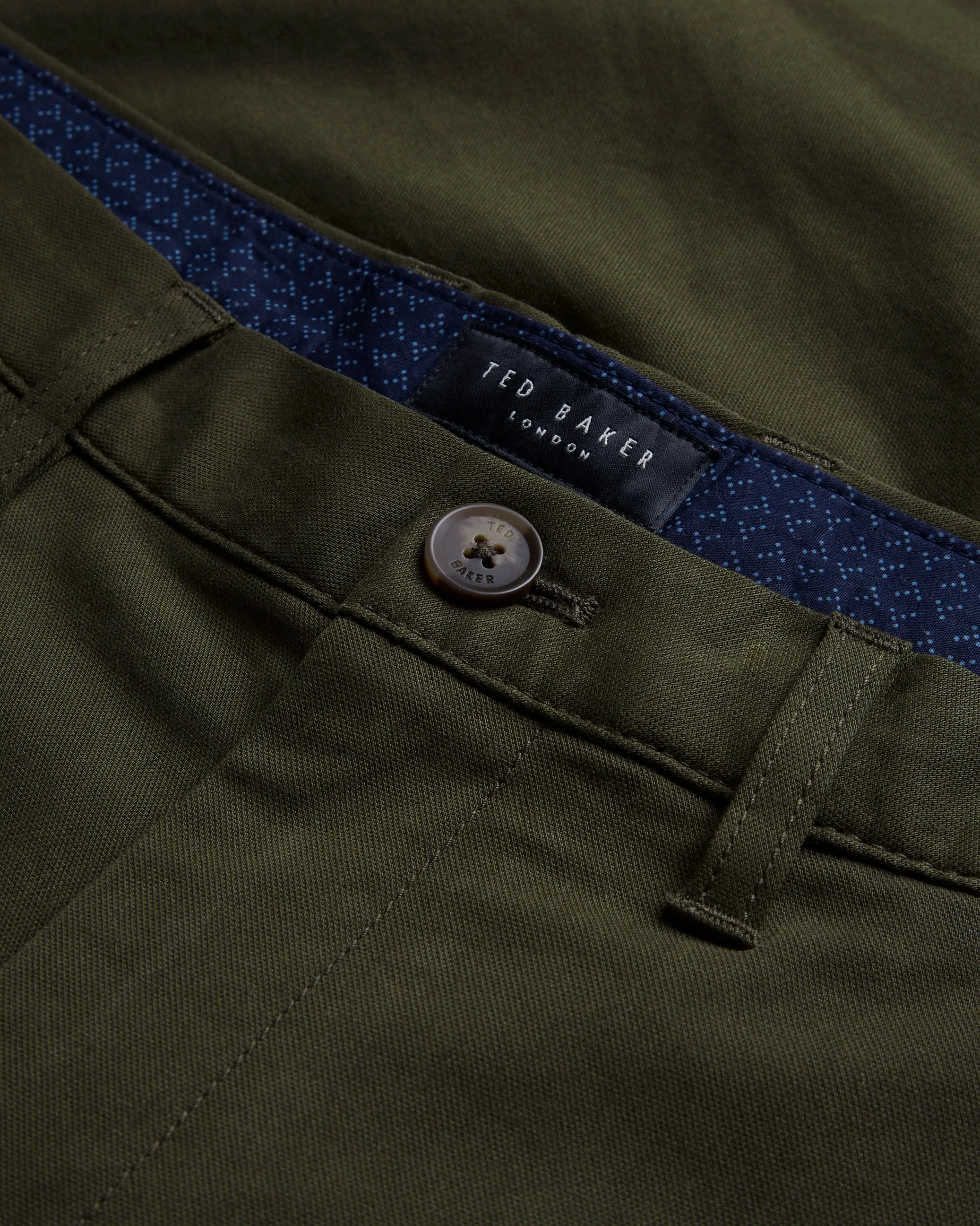 Haybrn Regular Fit Textured Chino Trouser Khaki